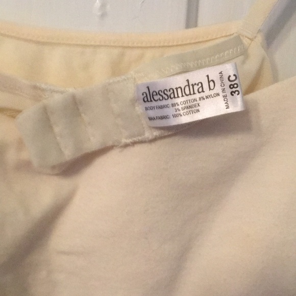 Cream Tank with Adjustable Underwire Bra Sz 38C - Picture 2 of 3